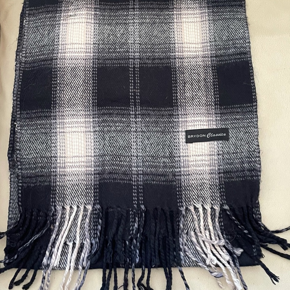 Black Plaid Scarf 2/$25